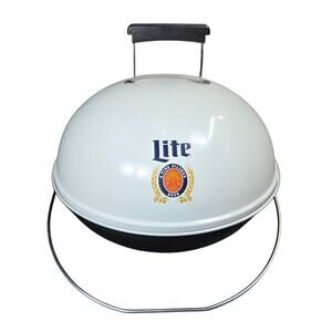 Miller Lite‎ New Charcoal Grill Portable Small Outdoor Cooking Grilling Food
